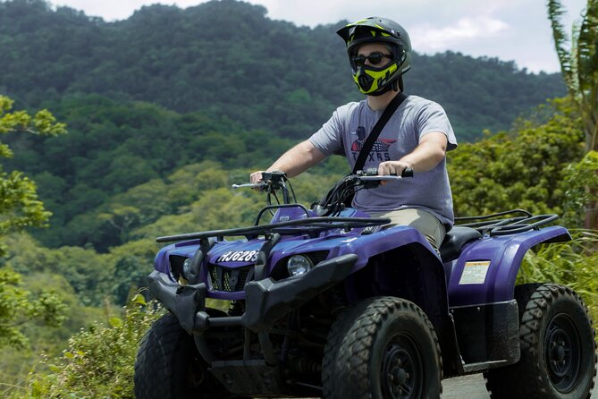 ATV Tour in St Lucia - Getting on the automatic ATV, helmets, and safety you can trust