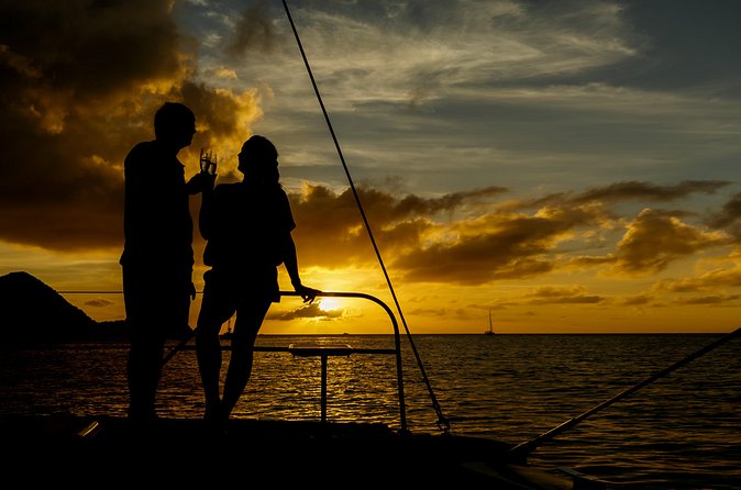 Cruise Sunset Party in Castries - DJ-led fun: conga line energy and the sound level check