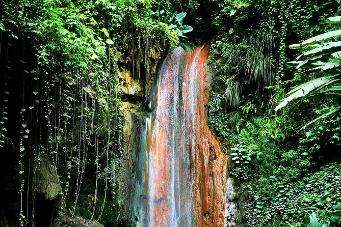 Explore Saint Lucia | Piton | Mud bath | Drive-In Volcano | MGM Tour and Travel - Toraille Waterfall: warm bath cleanup for the win