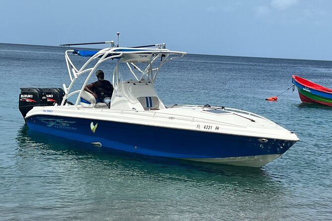 Private Boat Charter St. Lucia, boat tour to Soufriere. Full day - Entering St Lucia waters: 9:00 am timing, pickup, and how long it really takes