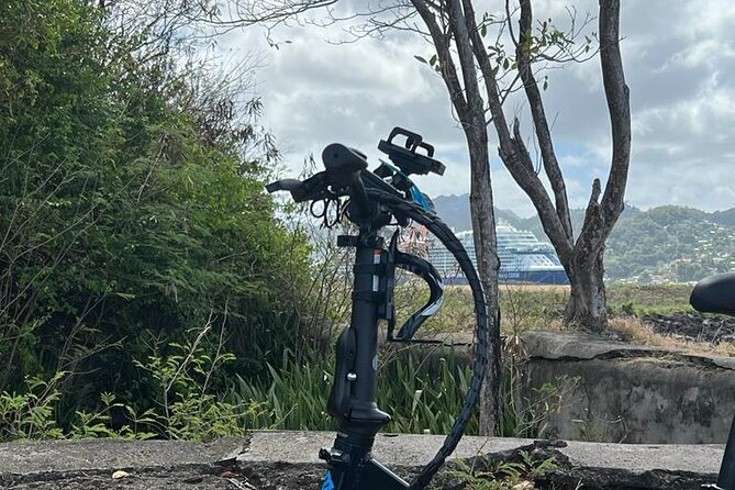 Private E-bike Tour in St. Lucia Northern - Gros Islet in motion: colonial buildings and church silhouettes