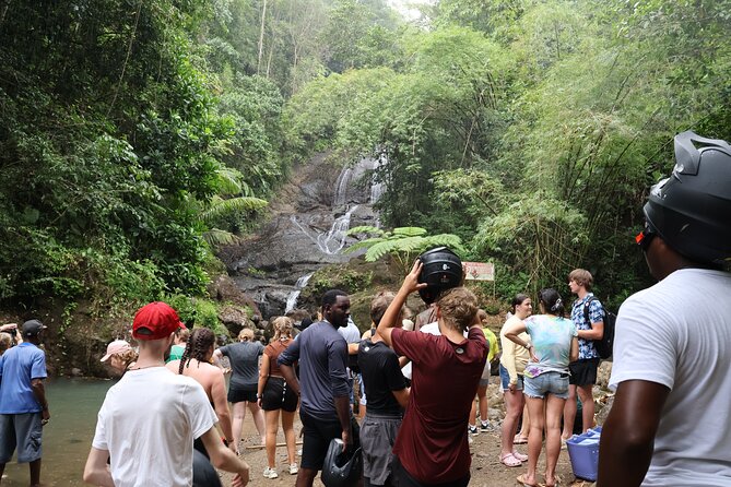 St Lucia ATV Tour : Waterfall, Plantation, Beach and Distillery - Waterfall hike: the cool down you feel right away