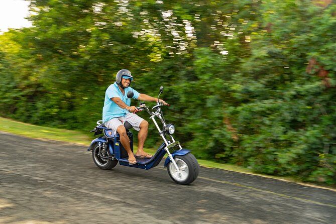 St.Lucia Beaches and Backroads Tour by Electric Big-Wheel Scooter - Why a big-wheel electric scooter beats a bus loop