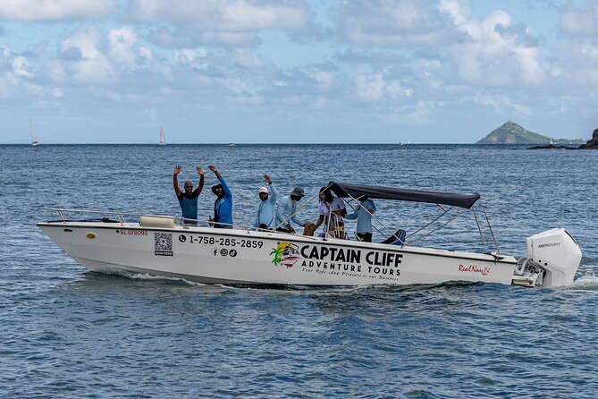 St. Lucia Private Boat to Soufriere:Snorkeling, Sightseeing,Beach - Anse Chastanet black sand reef and Anse Chastanet beach