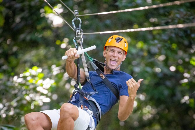 St Lucia Ultimate 3 Package: Aerial Tram, Zipline and Hiking - Zip line course with 9 platforms and 8 lines: speed plus coaching