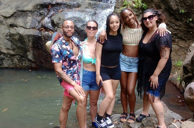 Waterfall and Beach Safari in Santa Lucia - The west-coast beach stop: sugar-colored sand, calm Caribbean water, and rum punch